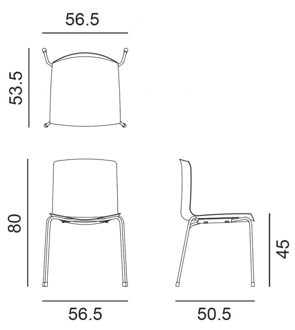 Catifa 46 Arper Silla Con 4 Patas De Acero
