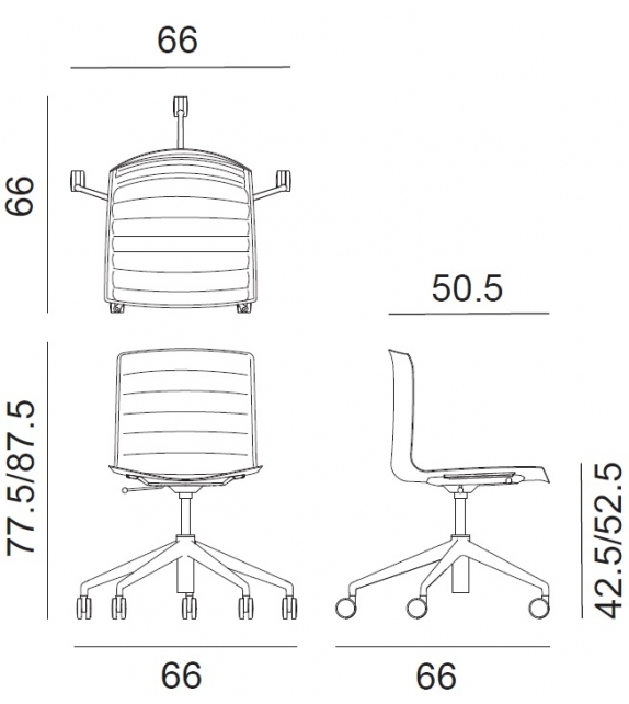 Catifa 46 Arper Upholstered Chair With 5 Way Base