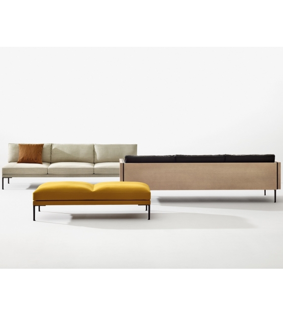Steeve Arper Sofa mit Holzschale