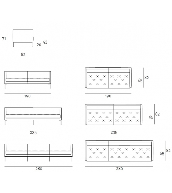 Easy Lipp Living Divani Fixed Sofa