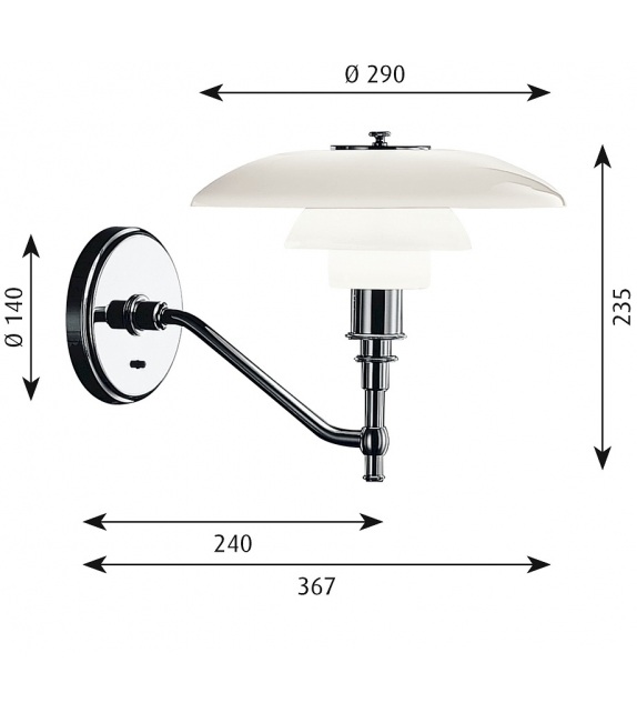 PH 3/2 Louis Poulsen Lampada da Parete