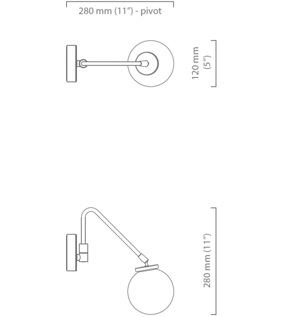Array Single Opal CTO Lighting Lampada da Parete