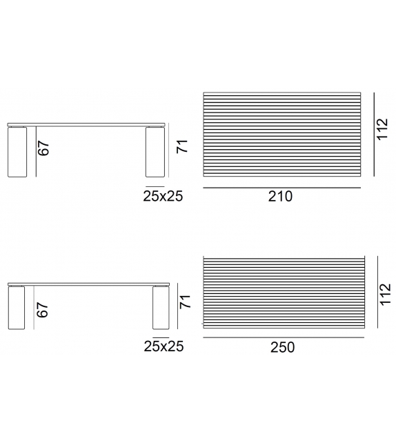 InOut Gervasoni Table avec Pieds en Céramique