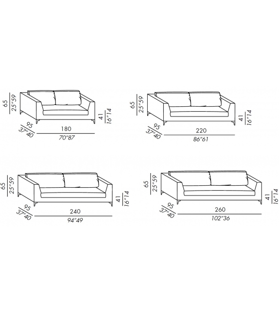 Louis Up Meridiani Sofa