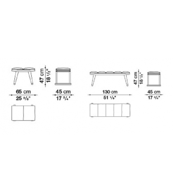 Gio B&B Italia Bench Outdoor