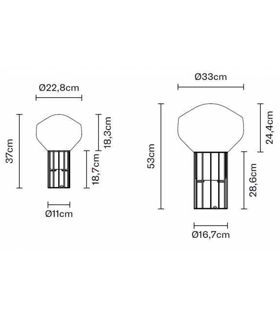 Aérostat F27 Fabbian Lampe de Table
