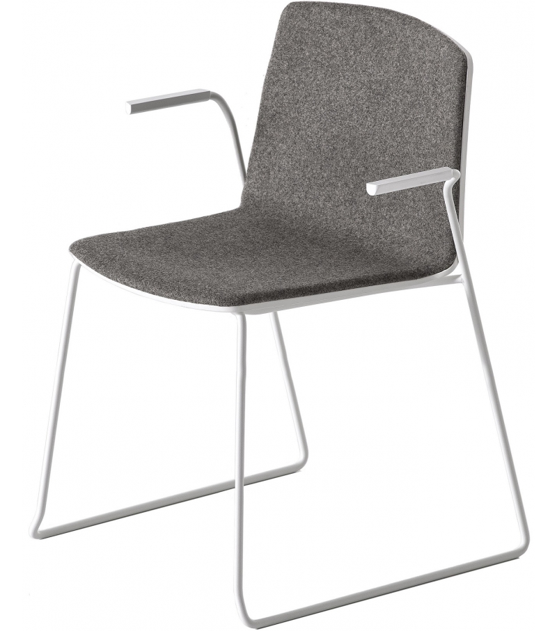 Rama Kristalia Upholstered Chair with Slide Frame & Armrests