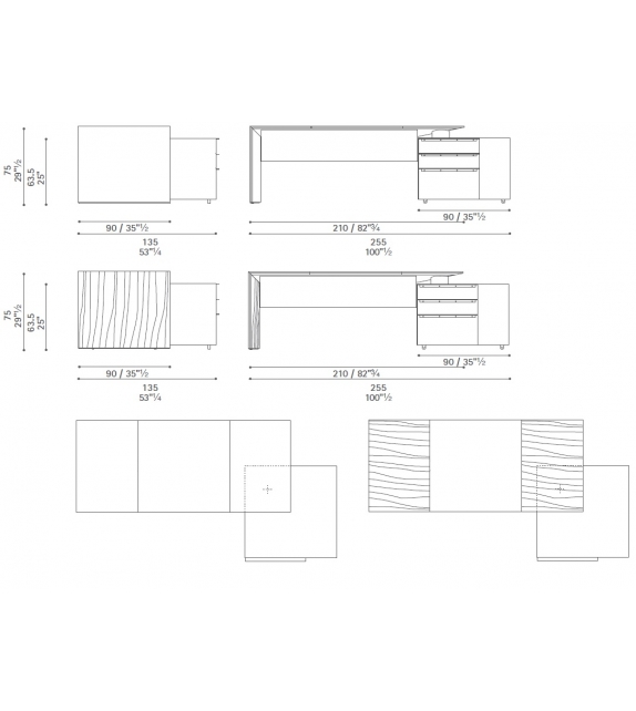 C.E.O. Cube Desk Poltrona Frau Bureau