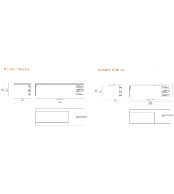 H_O Desk Lac Poltrona Frau