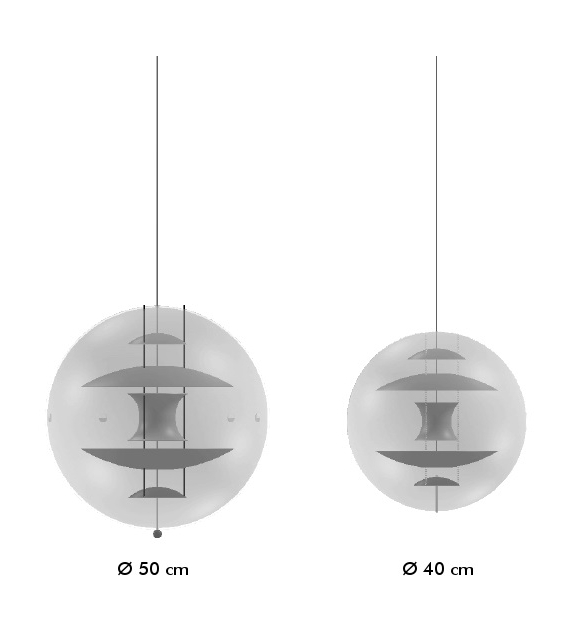 Vp Globe Glass Verpan Lámpara de Suspensión