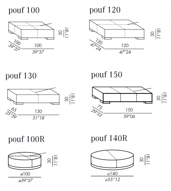 Brons Meridiani Pouf