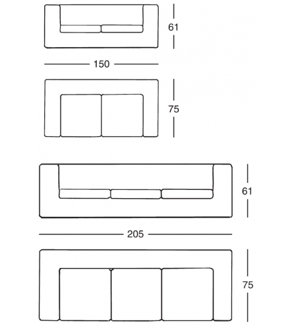 1150 Throw-Away Zanotta Sofa
