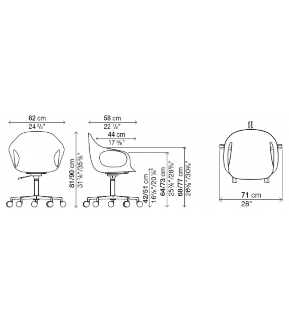 Elephant Kristalia Armchair with Castors