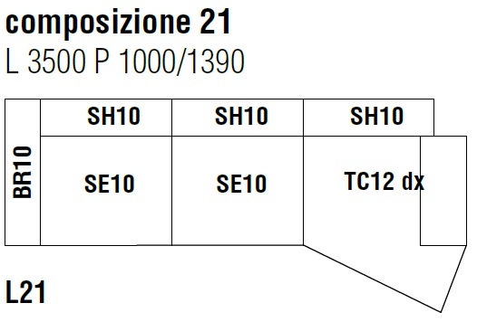 L21_ 350 x 100/139 cm