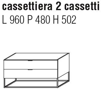 2 Drawers_ 96 x 48 x H 50.2 cm