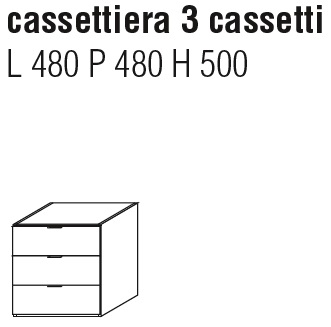 3 Drawers_ 48 x 48 x H 50 cm