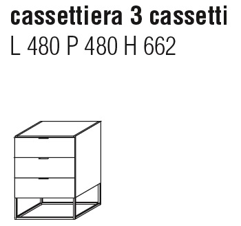 3 Drawers_ 48 x 48 x H 66.2 cm