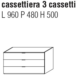 3 Drawers_ 96 x 48 x H 50 cm