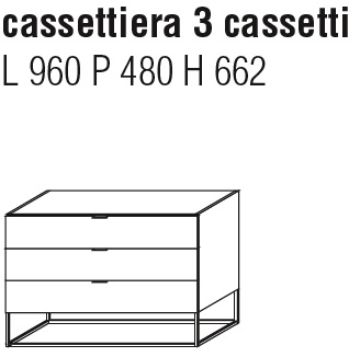 3 Drawers_ 96 x 48 x H 66.2 cm