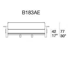 Frei 3 Seater_ 250 x 105 x H 42 / 77 cm (B183AE)
