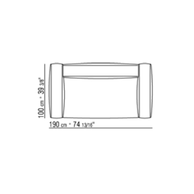 190 x 100 x H 62 cm