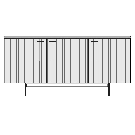 Selvans_ 208 x 45.9 x H 72.5 cm (3 Türen)