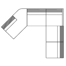 Grand Angle 6B_ 344.5 x 278 x H 71.5 / 99 cm