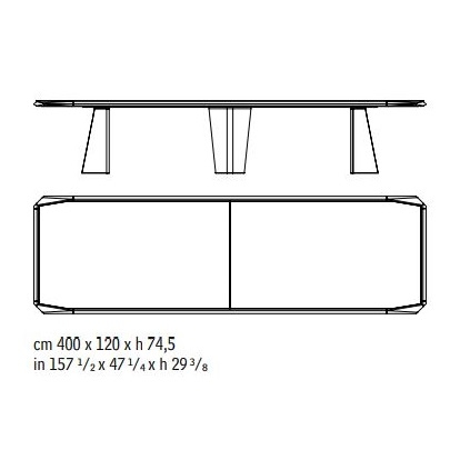 Amadeus 73125_ Plateau double dalle (400 x 120 x H 74,5 cm)
