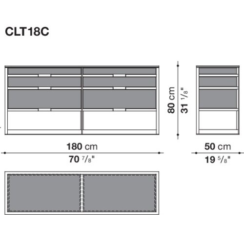 CLT18C_ mit 2 Auszugswannen und 4 Schubladen