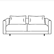 Enki 2P_ 188 x 97.5 x H 76 / 79 cm (low backrest cushions)