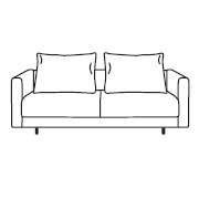 Enki 2P_ 188 x 97.5 x H 89 / 92 cm (high backrest cushions)