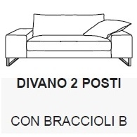 Exclusif 2 2PB_ 182.5 x 100 x H 76.5 cm