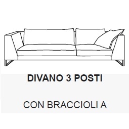 Exclusif 2 3PA_ 243.5 x 100 x H 76.5 cm