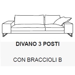 Exclusif 2 3PB_ 248.5 x 100 x H 76.5 cm