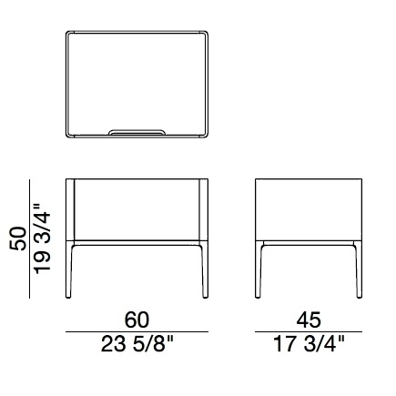 Nara 50_ 60 x 45 x H 50 cm (mit Schublade)