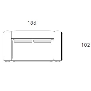 Nils 2P_ 186 x 102 x H 85 / 90 cm