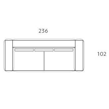 Nils 3P_ 236 x 102 x H 85 / 90 cm
