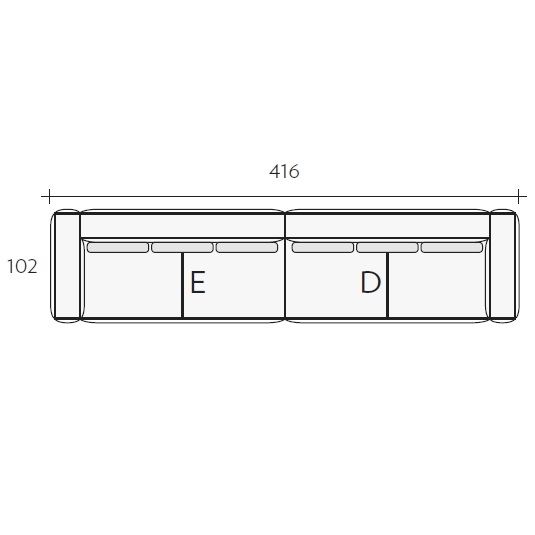 Nils ED_ 416 x 102 x H 85 / 90 cm