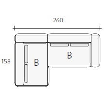 Nils BB_ 260 x 158 x H 85 / 90 cm