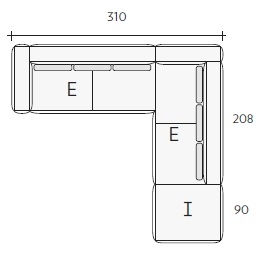 Nils EEI_ 310 x 208 + 90 x H 85 / 90 cm