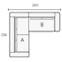 Nils AB_ 260 x 236 x H 85 / 90 cm