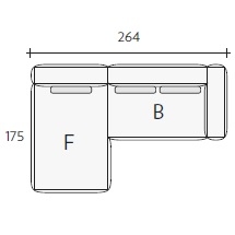 Nils FB_ 264 x 175 x H 85 / 90 cm