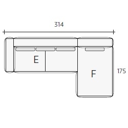 Nils EF_ 314 x 175 x H 85 / 90 cm