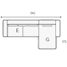 Nils EG_ 342 x 175 x H 85 / 90 cm