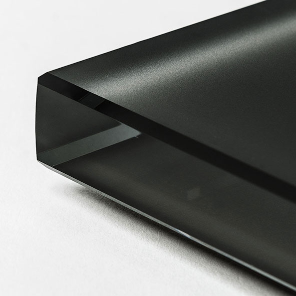 Black painted extra clear frosted glass