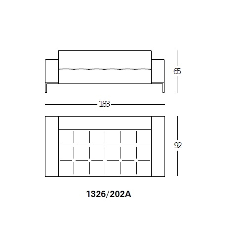 1326 Alfa_ 202/A_ 183 x 92 x H 65 cm