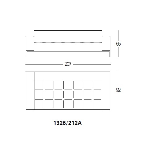 1326 Alfa_ 212/A_ 207 x 92 x H 65 cm