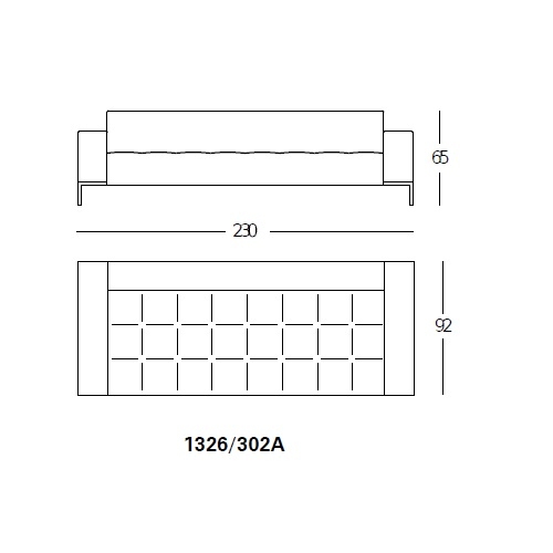 1326 Alfa_ 302/A_ 230 x 92 x H 65 cm