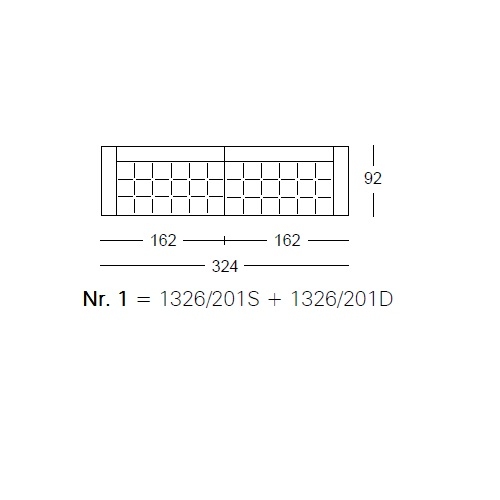 1326 Alfa_ Nr.1_  324 x 92 x H 65 cm