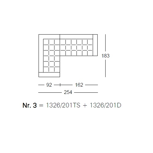 1326 Alfa_ Nr.3_  254 x 183 x H 65 cm